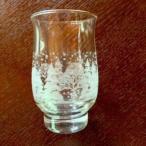 Winter Forest Etched Holiday Glasses 16 oz. Christmas